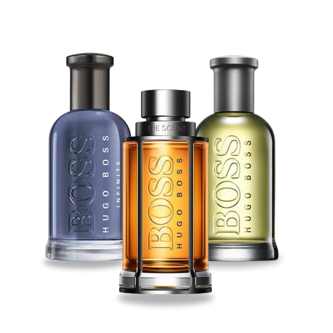 Комбо от 3 парфюма: BOSS THE SCENT, BOSS BOTTLED и BOTTLED INFINITE, по 100 мл всеки.